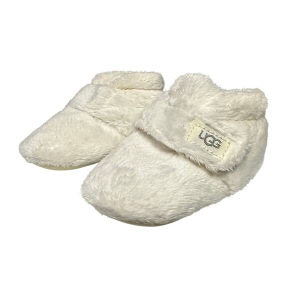 UGG Australia Infant Booties Bixbee Faux Fur Size 2 Cream Ivory - Picture 1 of 6